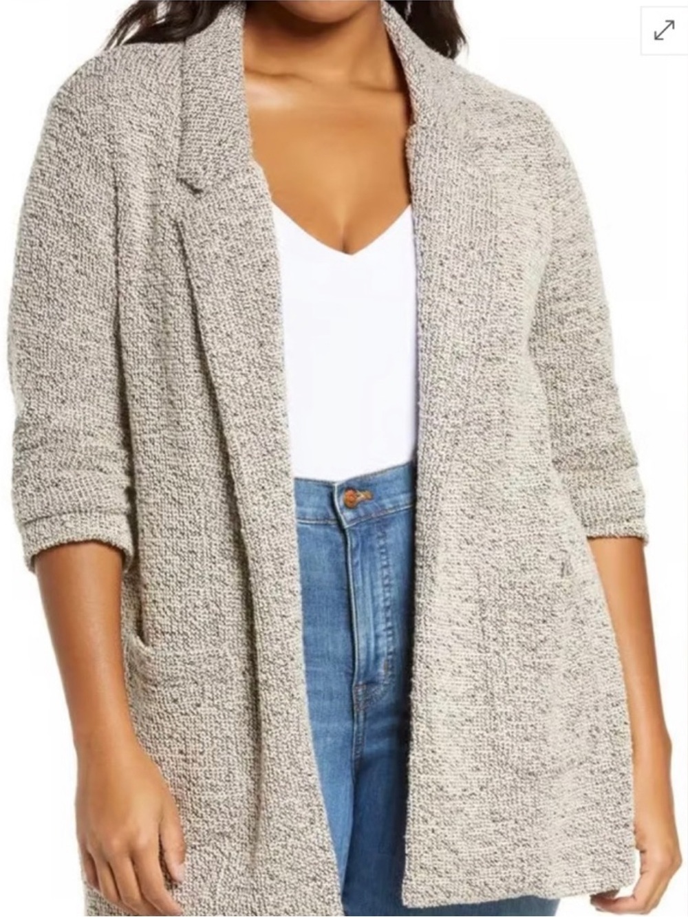 ASTR THE LABEL brown gray deconstructed casual blazer - size small